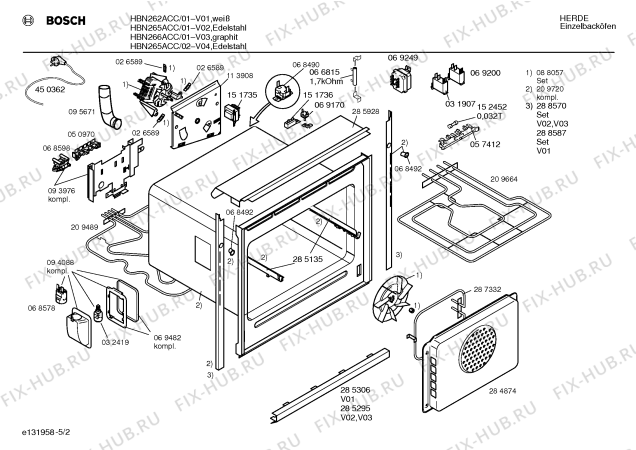Схема №4 HB49050CC с изображением Корпус духовки для электропечи Bosch 00209720
