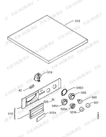 Взрыв-схема стиральной машины Zanussi FLS1083 - Схема узла Control panel and lid