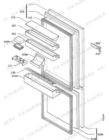 Взрыв-схема холодильника Faure FRI260W - Схема узла Door 003