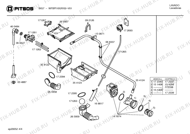 Схема №4 WFBPI10GR BIG 7 с изображением Инструкция по установке и эксплуатации для стиралки Bosch 00523788