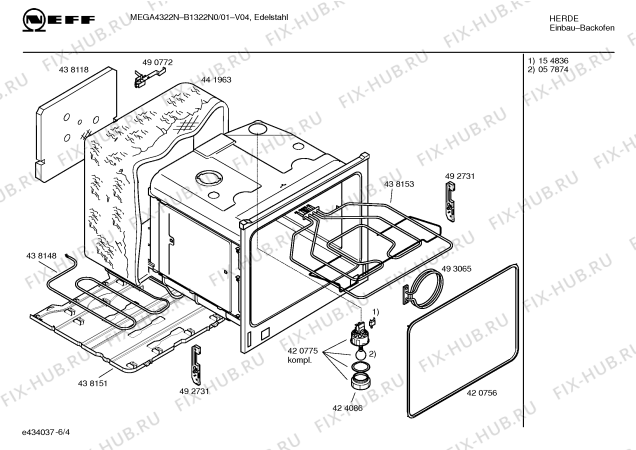 Схема №4 B1322N0 MEGA4322N с изображением Инструкция по эксплуатации для плиты (духовки) Bosch 00589917