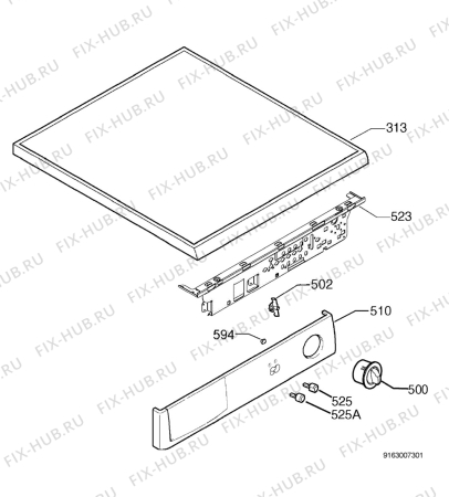 Взрыв-схема комплектующей Tricity Bendix TM221W - Схема узла Command panel 037