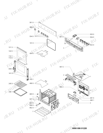 Схема №1 AKP 300/WH/02 с изображением Панель для духового шкафа Whirlpool 481245240278