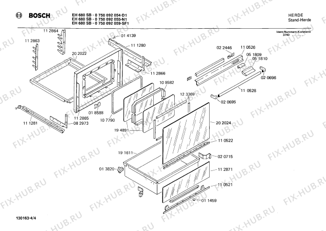 Взрыв-схема плиты (духовки) Bosch 0750092059 EH680SB - Схема узла 04