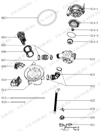Схема №1 GV54311 (476372) с изображением Провод для посудомоечной машины Gorenje 614415