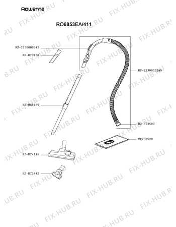 Схема №3 RO6853EA/411 с изображением Обрамление для мини-пылесоса Rowenta RS-2230000368