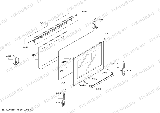 Взрыв-схема плиты (духовки) Bosch HCL422127V - Схема узла 04