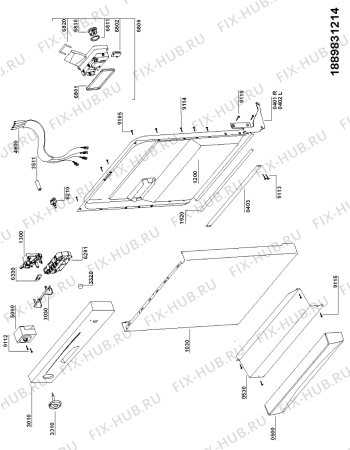 Схема №3 ADL 932 WH с изображением Панель для посудомоечной машины Whirlpool 481290508521