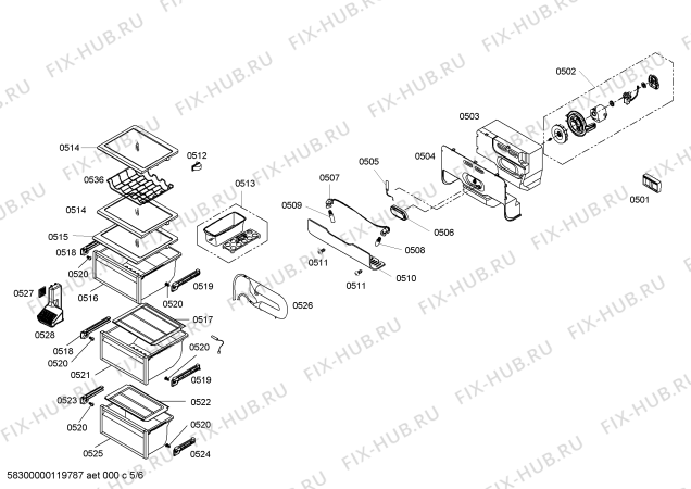 Схема №5 S20CS80SNS с изображением Тэн оттайки для холодильной камеры Bosch 00660332