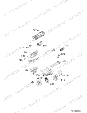 Схема №4 L89379TL с изображением Блок управления для стиралки Aeg 973913103813009