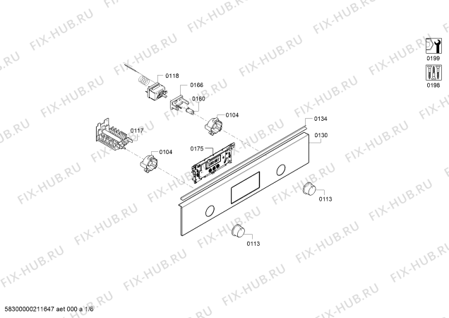 Схема №6 HBF533EM0Q с изображением Переключатель режимов для плиты (духовки) Bosch 12023923