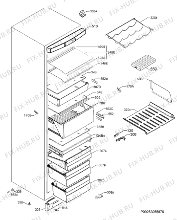 Схема №1 S57340CNX0 с изображением Панель ящика для холодильника Aeg 2109291134