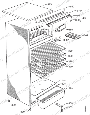 Взрыв-схема холодильника Castor CF280DS - Схема узла Housing 001