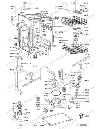 Схема №2 ADG 7550/1 с изображением Модуль (плата) управления для электропосудомоечной машины Whirlpool 481221838392