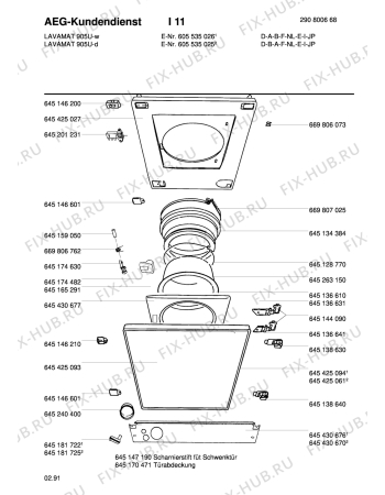 Взрыв-схема стиральной машины Aeg LAV905U D - Схема узла Door