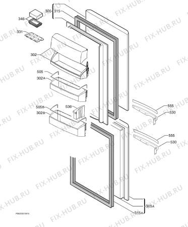 Взрыв-схема холодильника Aeg S70342KG - Схема узла Door 003