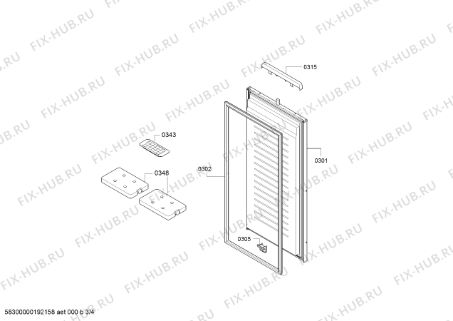 Взрыв-схема холодильника Gaggenau RF222303 - Схема узла 03