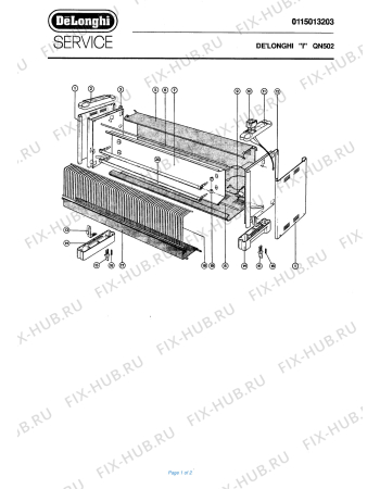 Схема №1 QN 502 с изображением Подрешетка для обогревателя (вентилятора) DELONGHI 611200