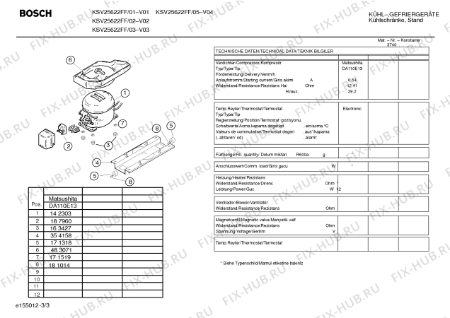 Взрыв-схема холодильника Bosch KSV25622FF - Схема узла 03