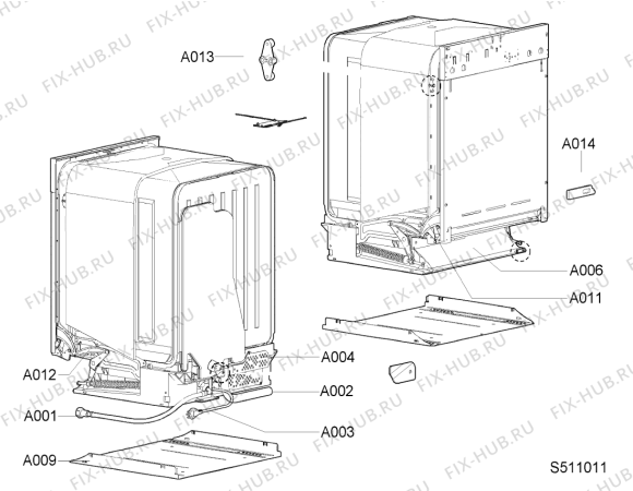 Схема №10 GS 4996 G/BL с изображением Гидрошланг для электропосудомоечной машины Whirlpool 481254828022