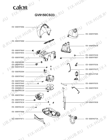 Взрыв-схема утюга (парогенератора) Calor GV9150C5/23 - Схема узла GP002795.2P2