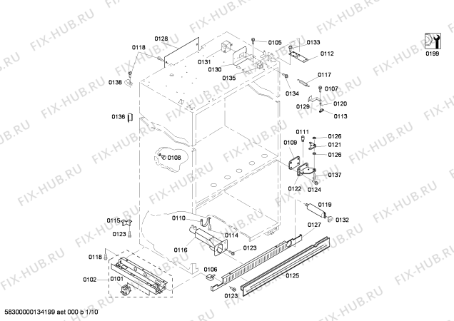 Схема №9 KBURT3675E с изображением Панель для посудомоечной машины Bosch 00143801
