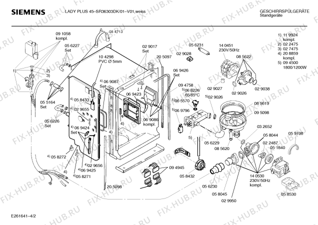 Взрыв-схема посудомоечной машины Siemens SR36303DK - Схема узла 02