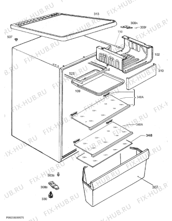 Взрыв-схема холодильника Electrolux RRT1601BOW2 - Схема узла Housing 001