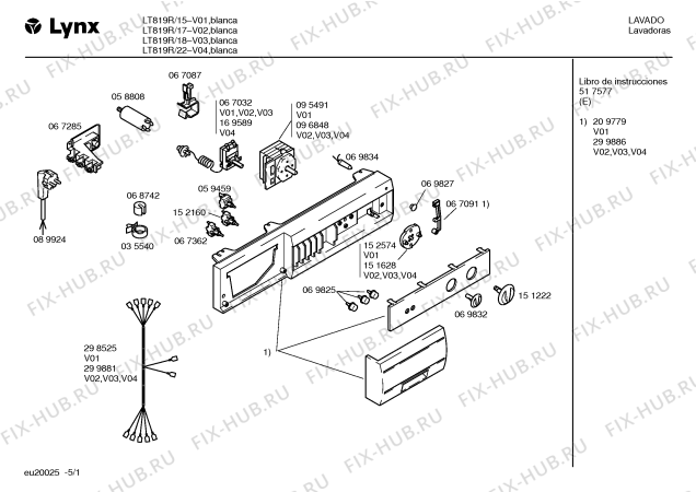 Схема №5 LT818R с изображением Ручка выбора программ для стиральной машины Bosch 00151222