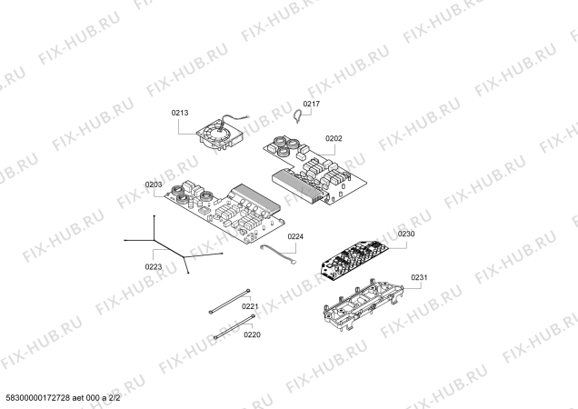 Взрыв-схема плиты (духовки) Bosch PIK651F27E IH6.1 - Standard - Схема узла 02