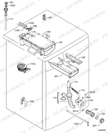 Взрыв-схема стиральной машины Zanussi FE1646 - Схема узла Hydraulic System 272