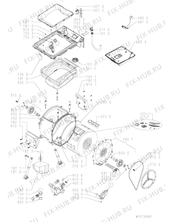 Схема №2 AWE 6515 с изображением Обшивка для стиралки Whirlpool 481010555721