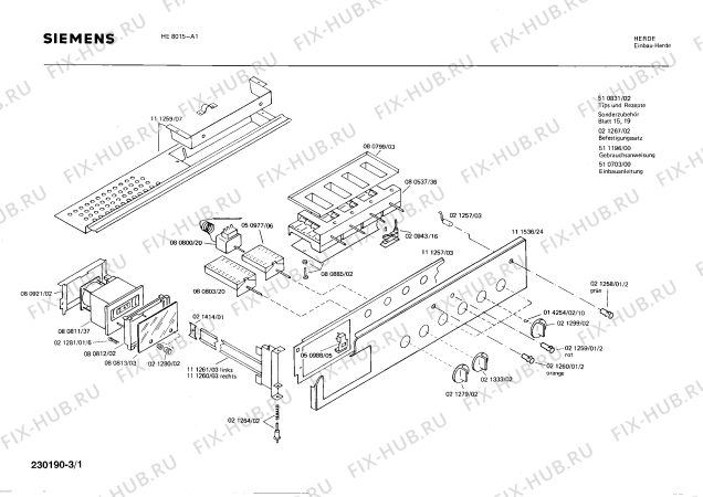 Схема №3 HE8015 с изображением Переключатель для плиты (духовки) Siemens 00021333