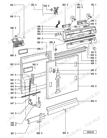Схема №2 ADG 9540 IX с изображением Панель для посудомоечной машины Whirlpool 481245379663