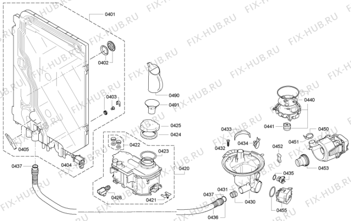 Взрыв-схема посудомоечной машины Gorenje GV64331 (239383, SD6P1GN) - Схема узла 04