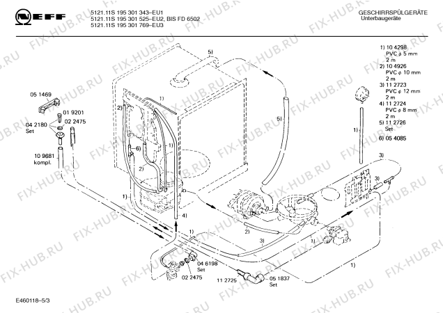 Взрыв-схема посудомоечной машины Neff 195301343 5121.11S - Схема узла 03