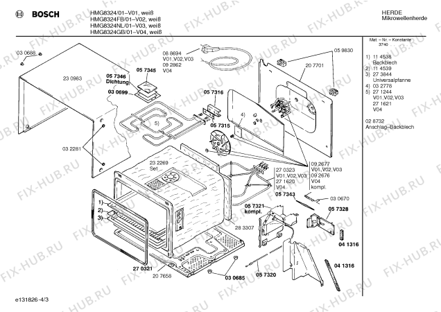 Схема №4 HF73221 с изображением Передняя панель для свч печи Bosch 00286087