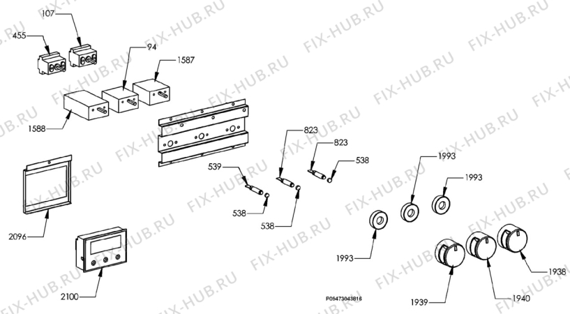 Взрыв-схема плиты (духовки) Electrolux EKM10760X - Схема узла Section 3