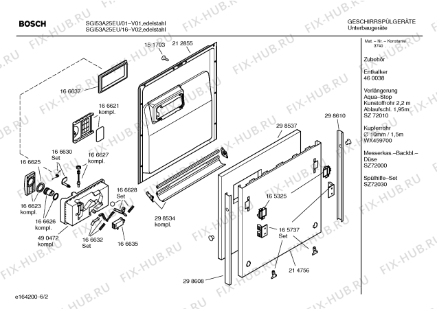 Схема №6 SGI53A25EU с изображением Панель управления для посудомоечной машины Bosch 00435532