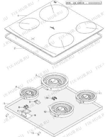 Схема №1 KBH6014IX (F029743) с изображением Всякое для плиты (духовки) Indesit C00097264