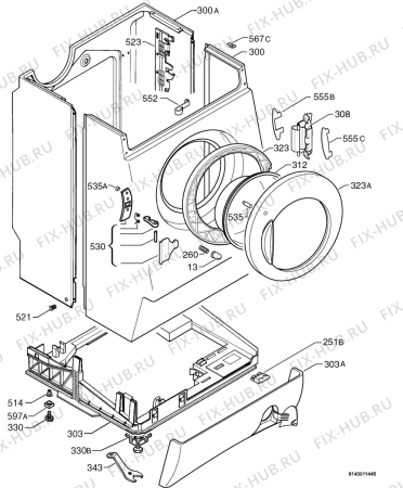 Взрыв-схема стиральной машины Electrolux EW2208F - Схема узла Housing 001