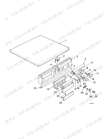 Взрыв-схема стиральной машины Electrolux WA1100 - Схема узла Control panel and lid