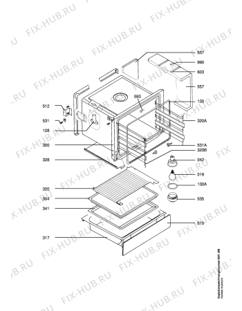 Взрыв-схема плиты (духовки) Aeg 5133V-M EURO - Схема узла Oven