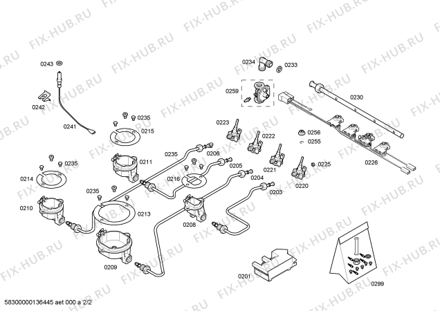 Взрыв-схема плиты (духовки) Bosch PCD615CAU ENC.PCD615CAU 4G BO60R - Схема узла 02