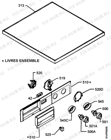 Взрыв-схема стиральной машины Zanussi FLS572 - Схема узла Decoration Panel