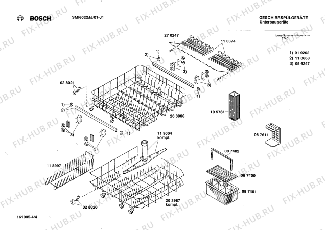 Взрыв-схема посудомоечной машины Bosch SMI6022JJ SMI6022 - Схема узла 04