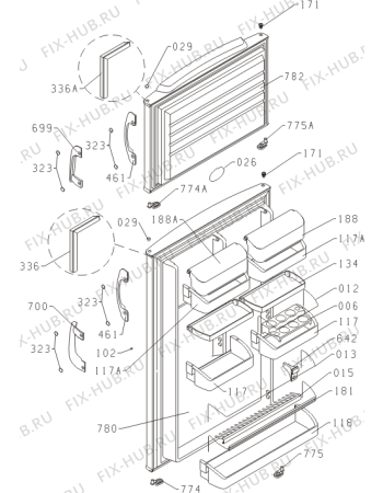 Взрыв-схема холодильника Gorenje RF4205W (305813, HZS2026) - Схема узла 02