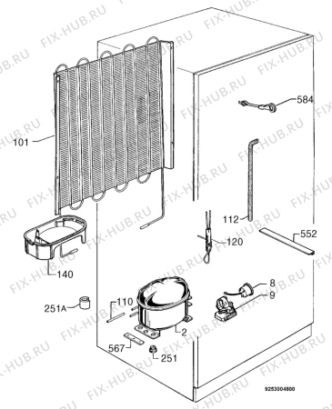 Взрыв-схема холодильника Electrolux ERN2820 - Схема узла Cooling system 017