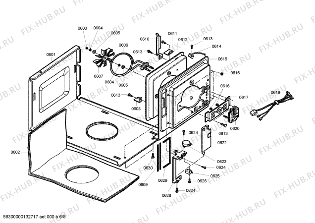 Взрыв-схема плиты (духовки) Bosch HMV8050 - Схема узла 06