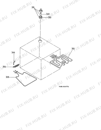 Взрыв-схема плиты (духовки) Electrolux FH5544 - Схема узла Functional parts